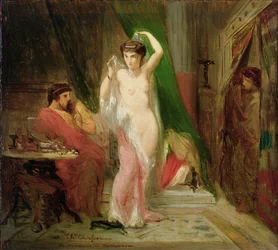 Candaule, král Lydie, ukazuje krásu své královny svému důvěrníkovi Gygesovi, 1850